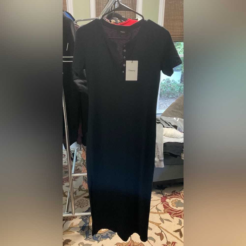 Theory Dark Blue Buttoned Dress. 100% cotton.